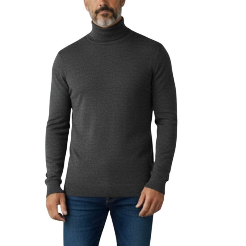 INTIMISSIMI Merino Wool High Neck LS Top Men L Charcoal Comfort Everyday Unisex